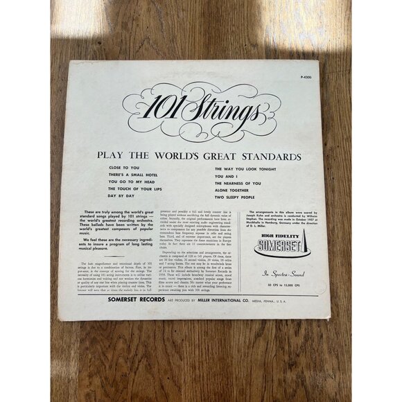 101 Strings Play The Worlds Great Standards Vinyl Record P-4300-A 33 Album - Picture 6 of 6